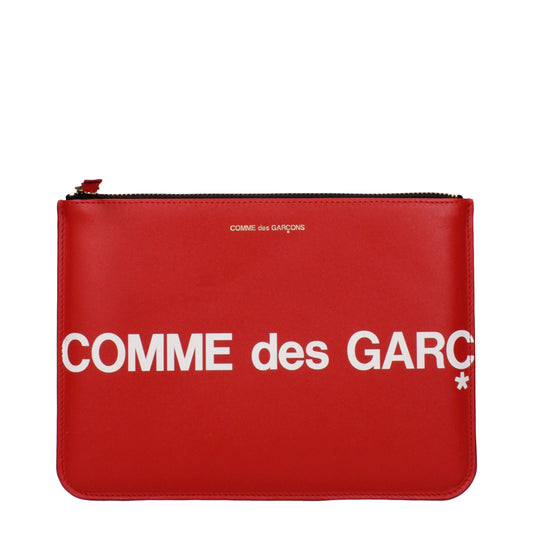 Comme Des Garçons Red Leather Clutch Bag