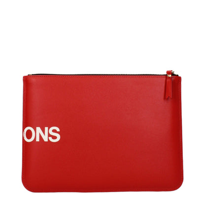 Comme Des Garçons Red Leather Clutch Bag