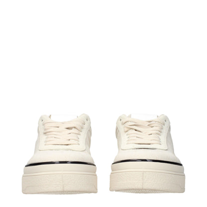 Jil Sander Beige Fabric Platform Sneakers