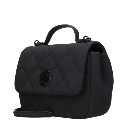 Tory Burch Schwarze Stoffhandtasche