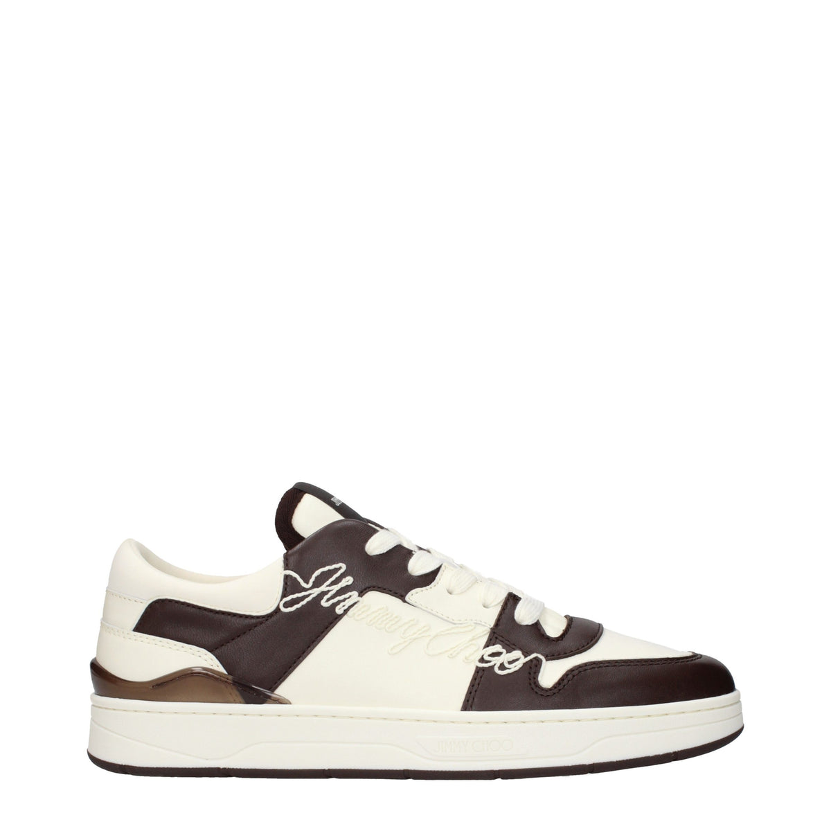 Jimmy Choo Beige Leder-Sneaker mit niedrigem Schaft