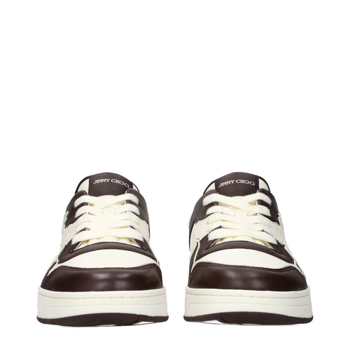 Jimmy Choo Beige Leder-Sneaker mit niedrigem Schaft