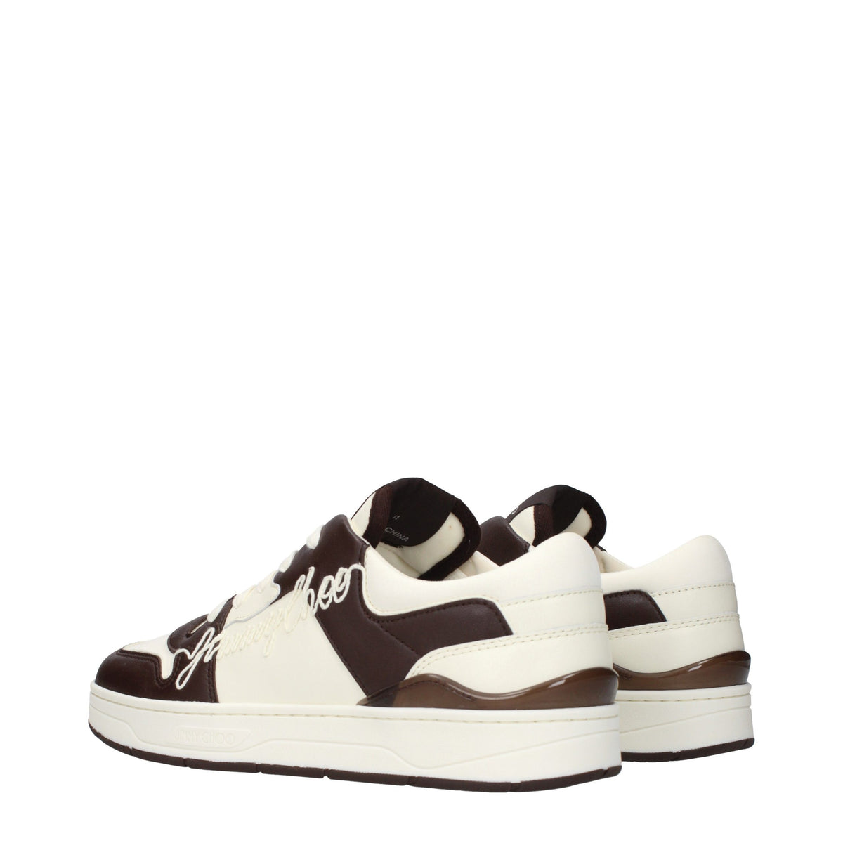 Jimmy Choo Beige Leder-Sneaker mit niedrigem Schaft