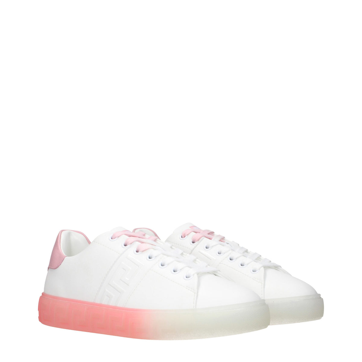 Versace Weiße Leder-Sneaker (Niedrig geschnitten)