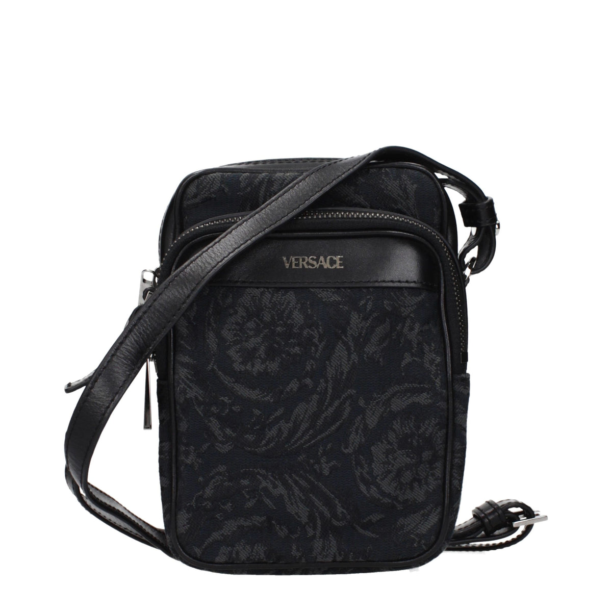 Versace Umhängetasche aus schwarzem Stoff