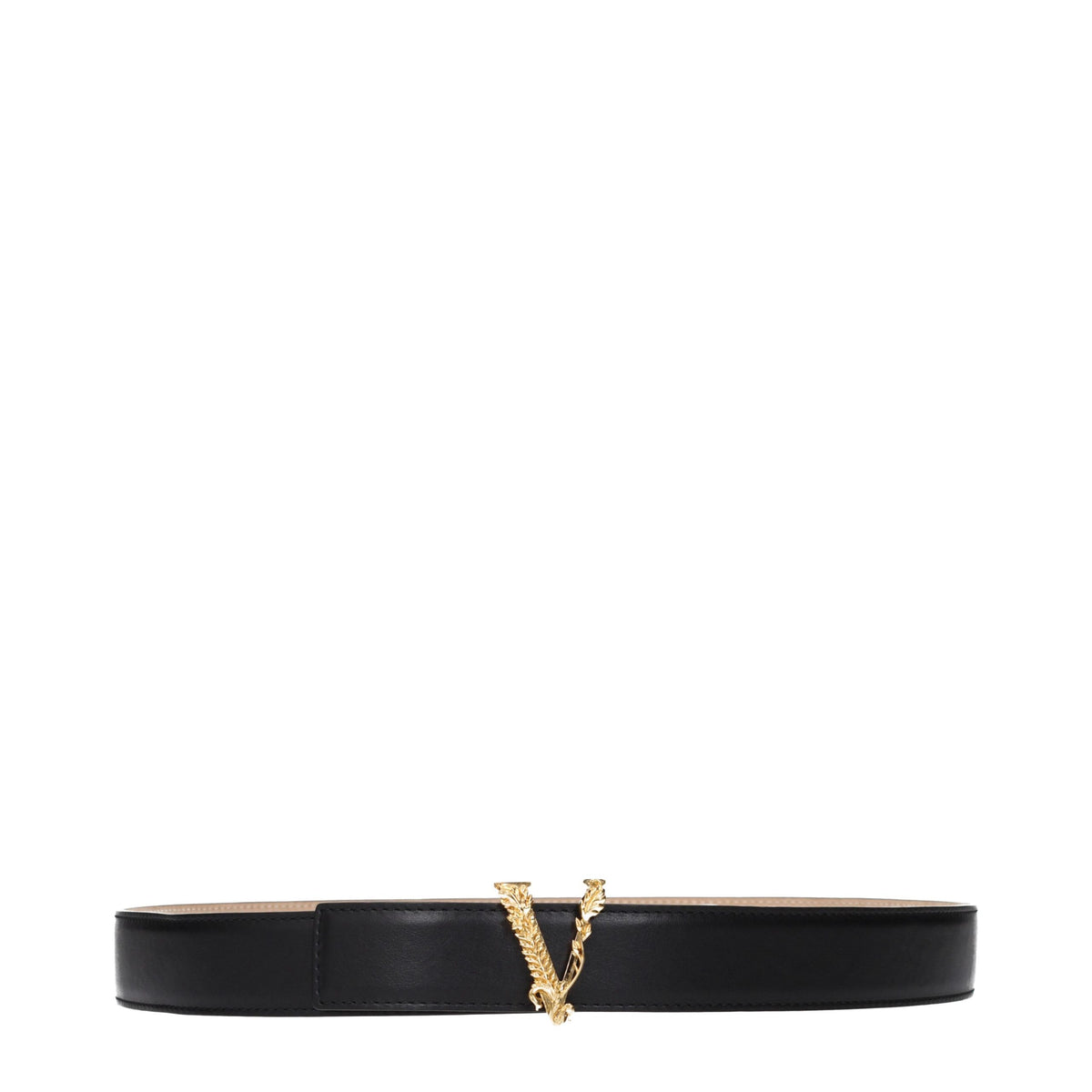 Versace Gürtel aus schwarzem Leder in regulärer Passform