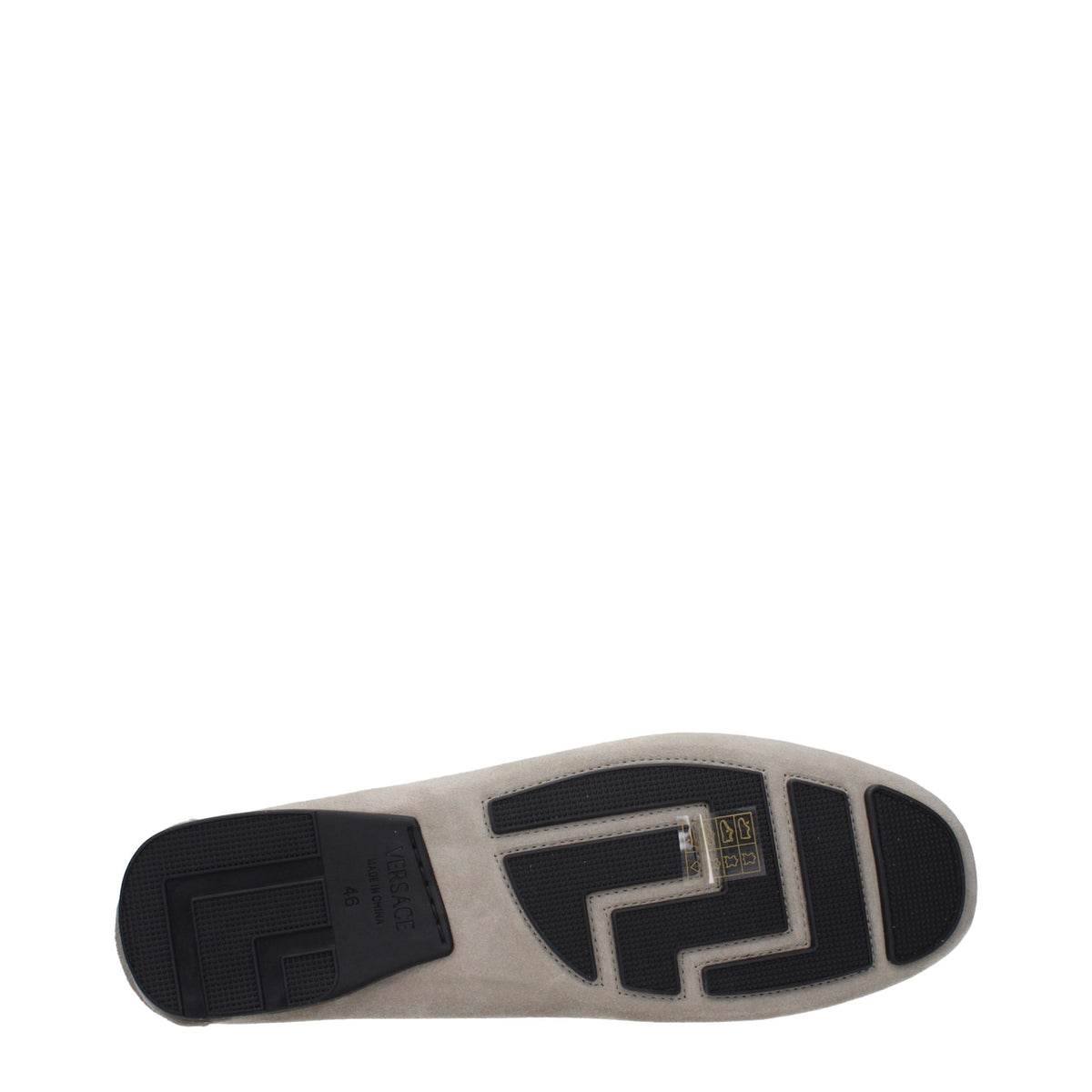 Versace Slipper aus grauem Leder