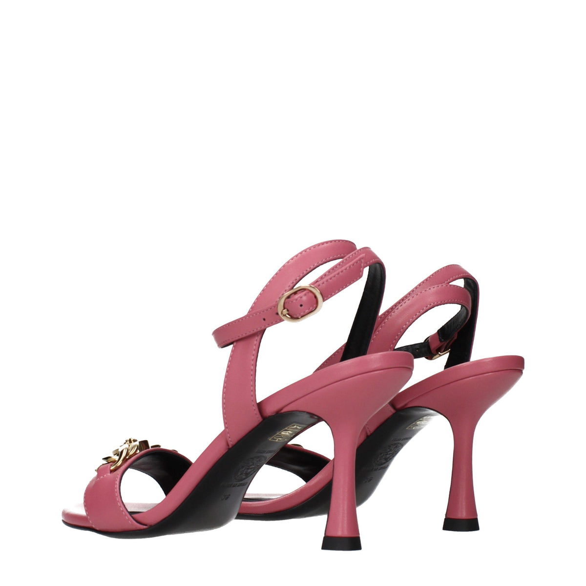 Versace Stiletto-Sandaletten aus rosafarbenem Leder