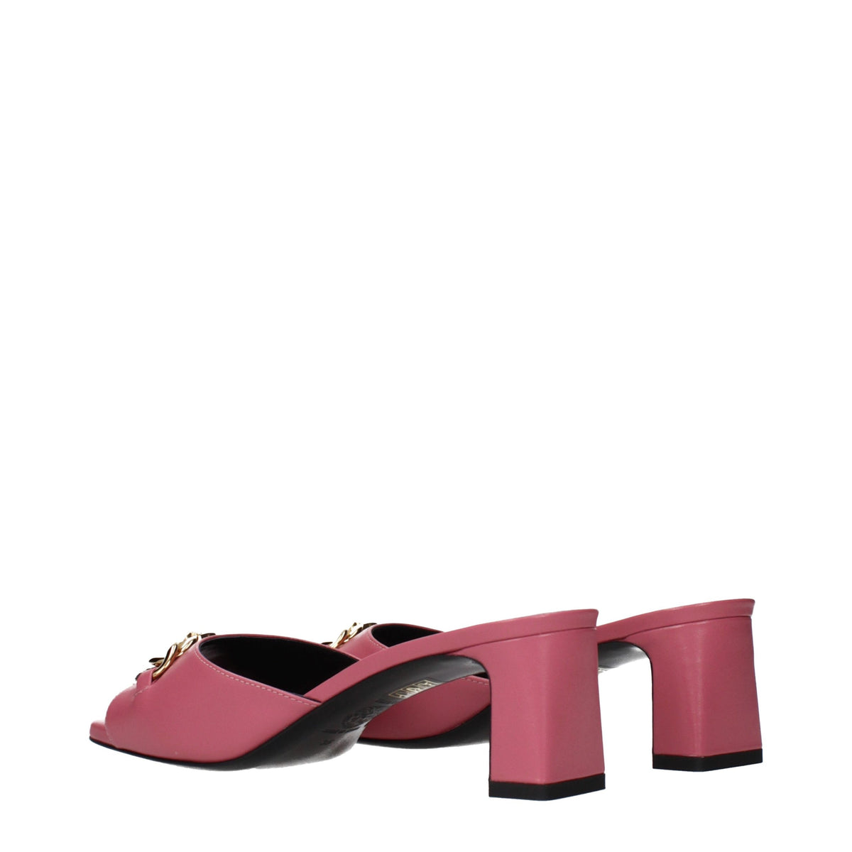 Versace flache Sandalen aus rosafarbenem Leder