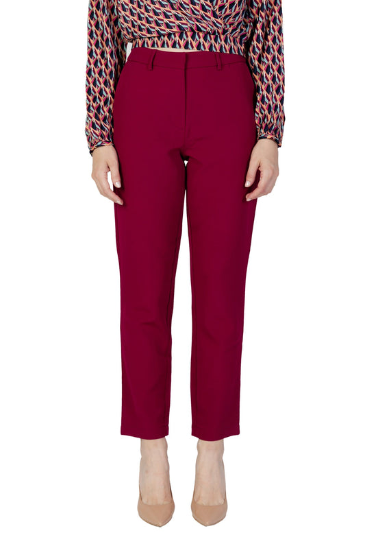 Vila Clothes Bordeaux Polyester-Stoffhose