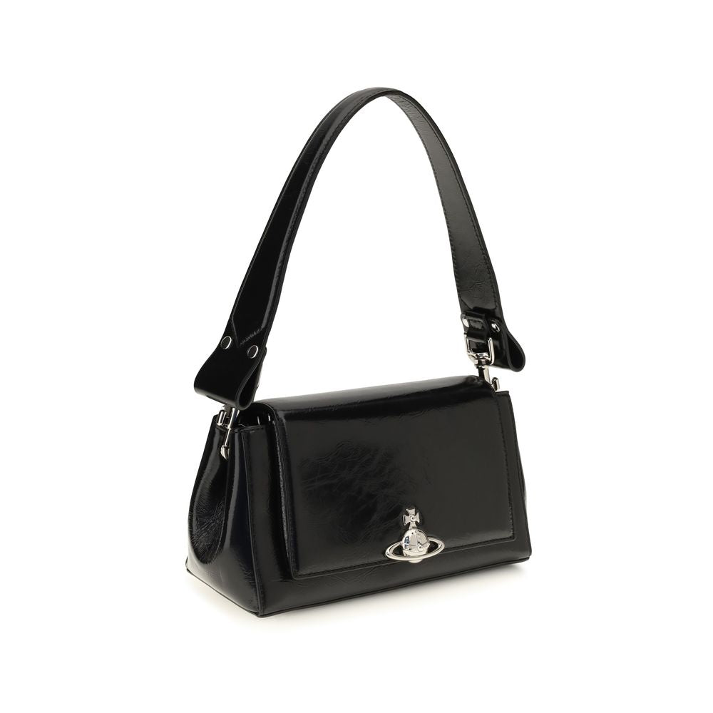 Vivienne Westwood Black Calf Leather Bos Taurus Shoulder Bag