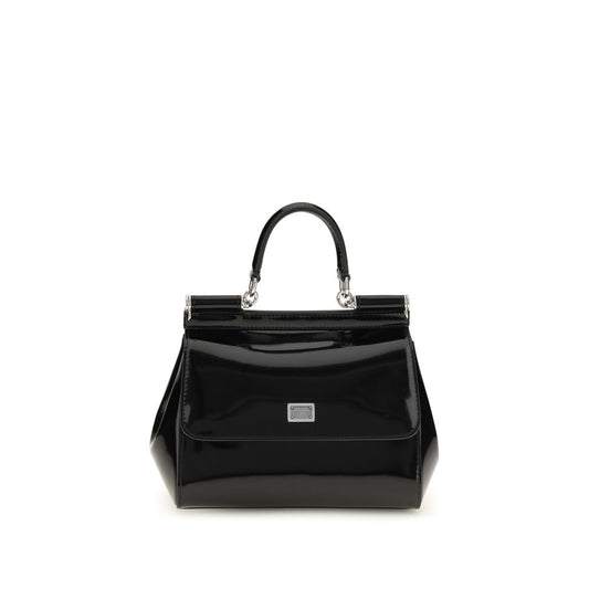 Dolce & Gabbana Black Calf Leather Bos Taurus Handbag