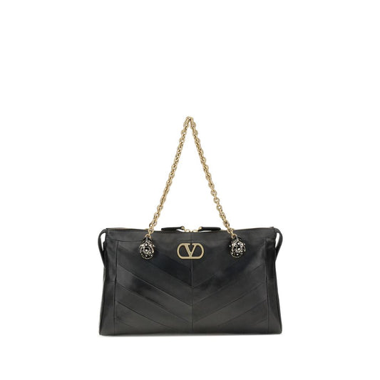 Valentino Garavani Black Napa Leather / Calf Bos Taurus Shoulder Bag