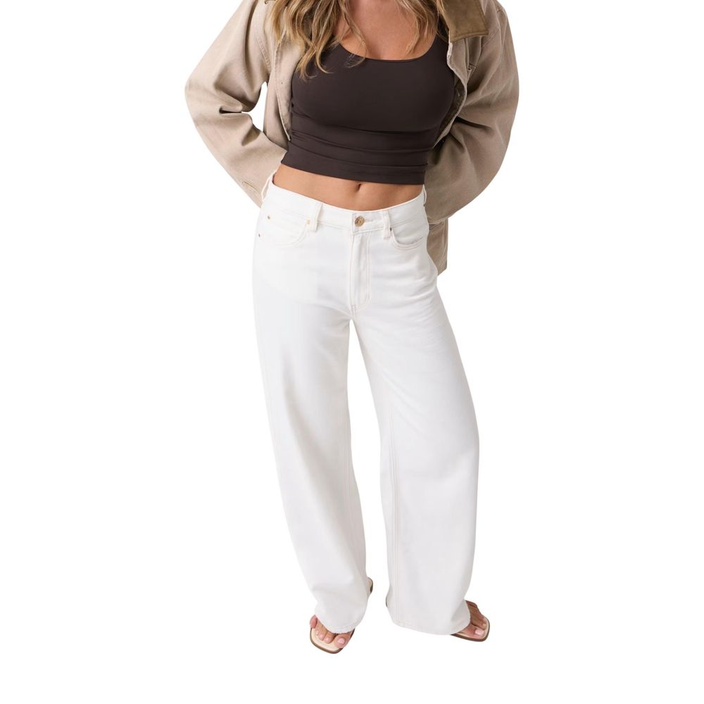 Guess White Cotton Casual Pants