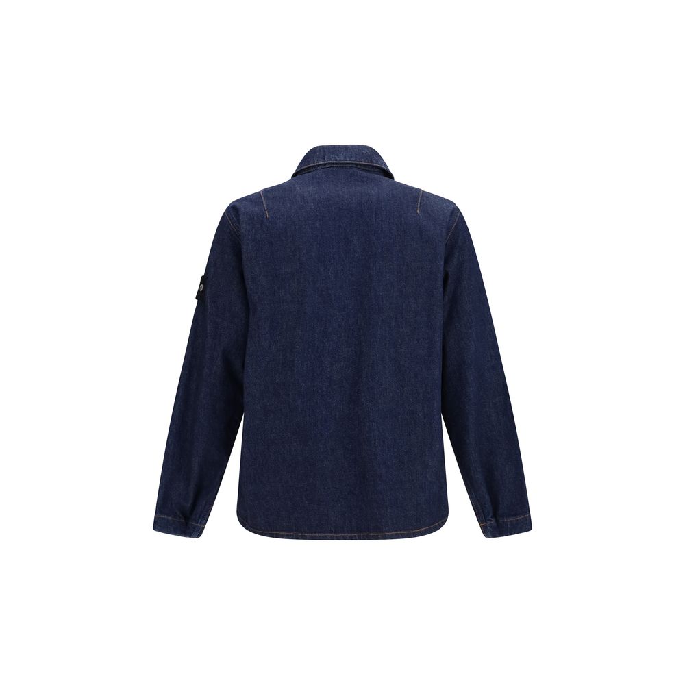 Stone Island Blue Cotton Denim Jacket