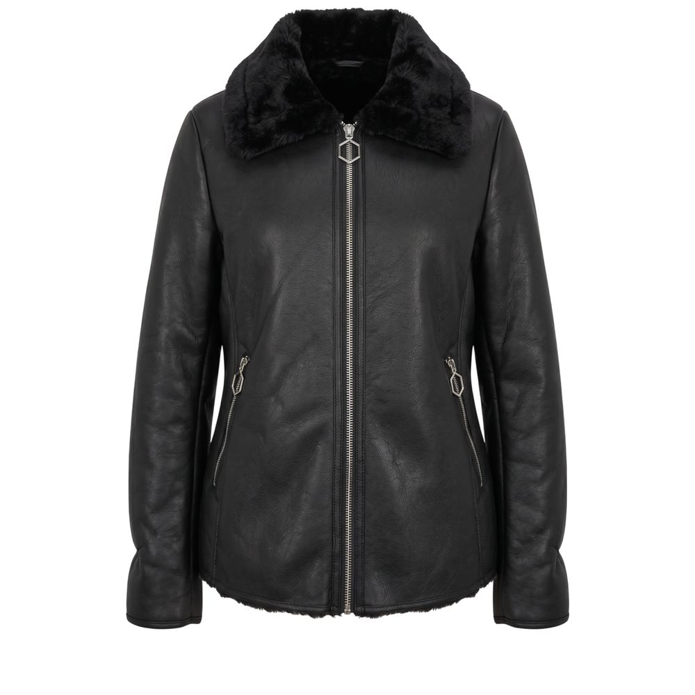 Baldinini Trend Black PU Women Jacket