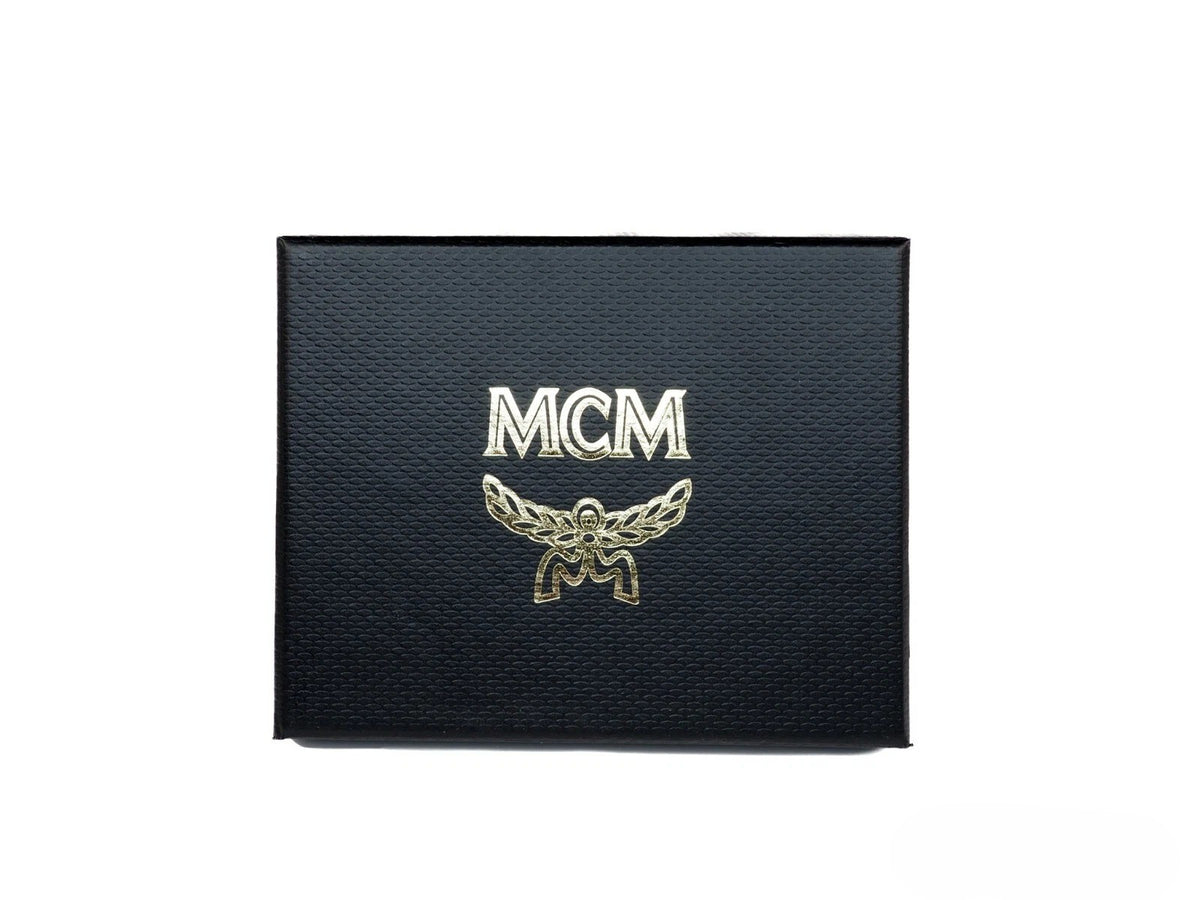 MCM Neon Yellow Visetos Diamond Logo Card Case Wallet
