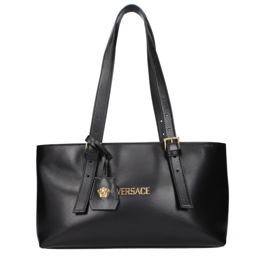 Versace Black Leather Shoulder Bag