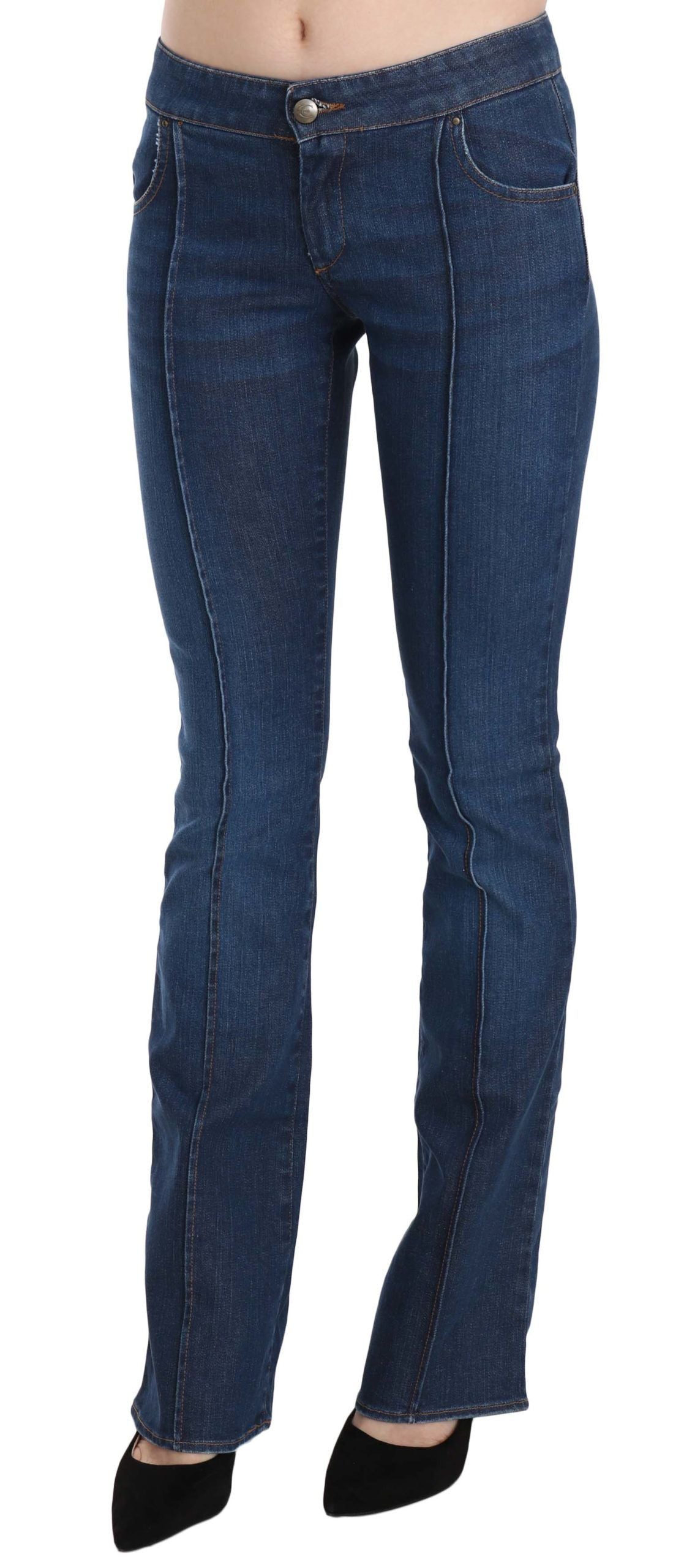 Just Cavalli Blaue Bootcut-Jeans mit niedriger Taille