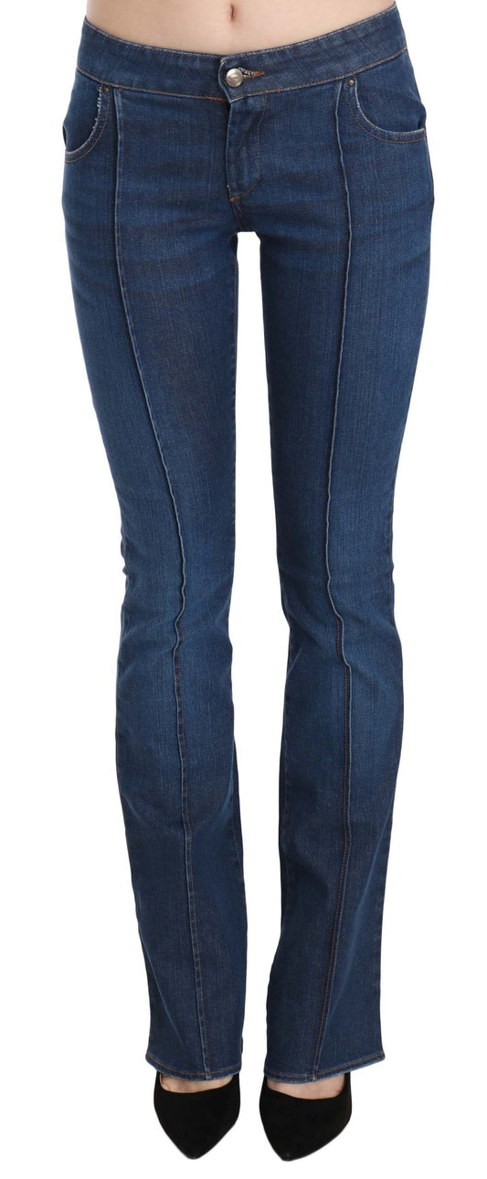 Just Cavalli Blaue Bootcut-Jeans mit niedriger Taille
