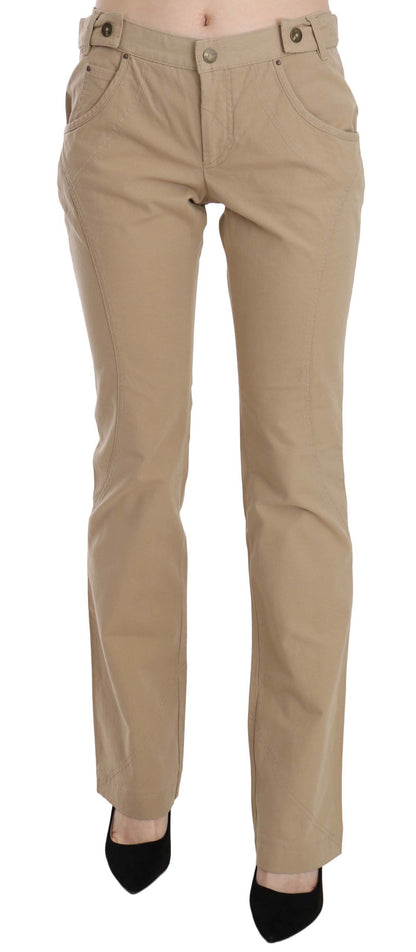 Just Cavalli Beige Baumwolle Gerade Hose Mittlere Taille