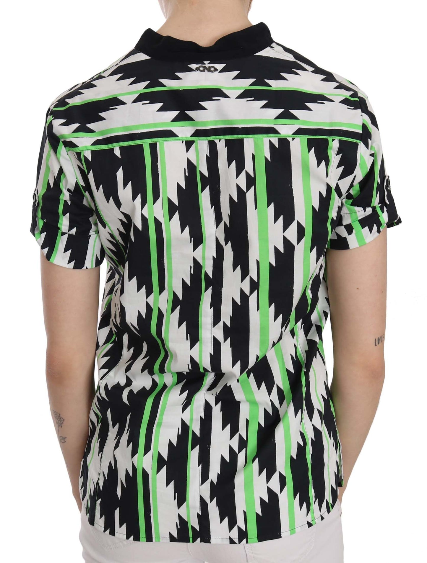 Costume National – Mehrfarbige Bluse mit tiefem Ausschnitt