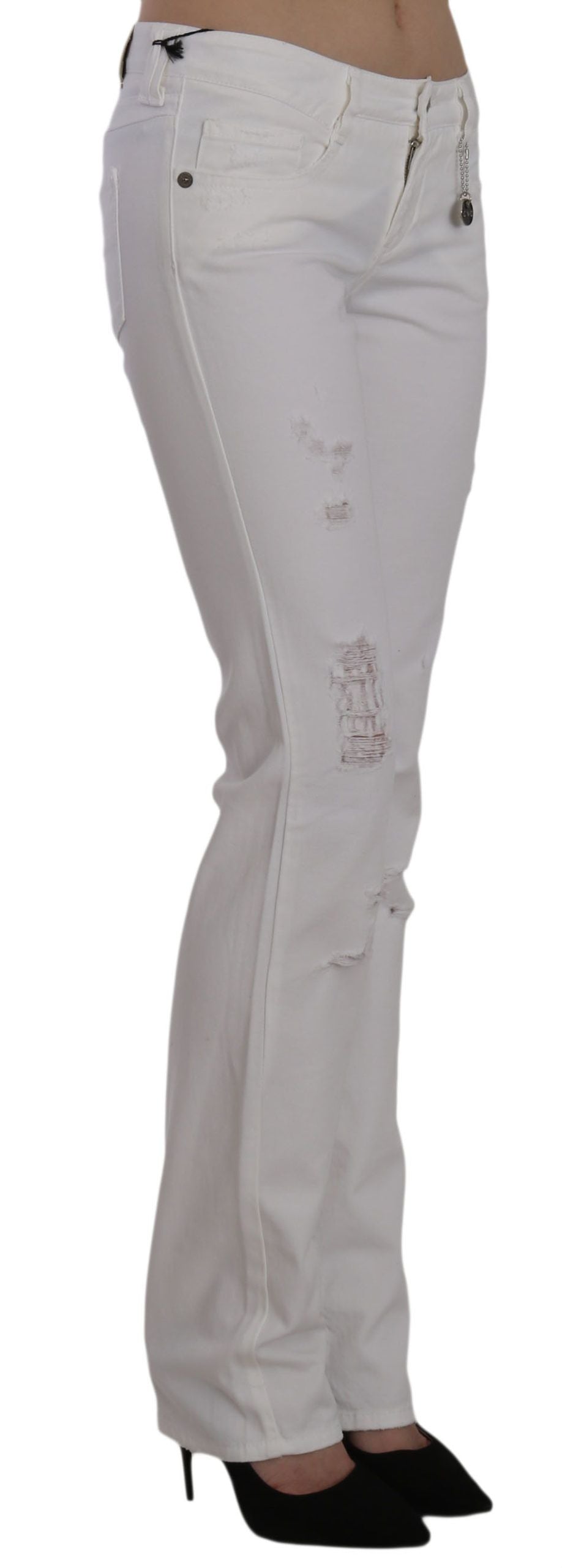 Costume National – Slim Fit Jeanshose aus weißer Baumwolle mit geradem Bein