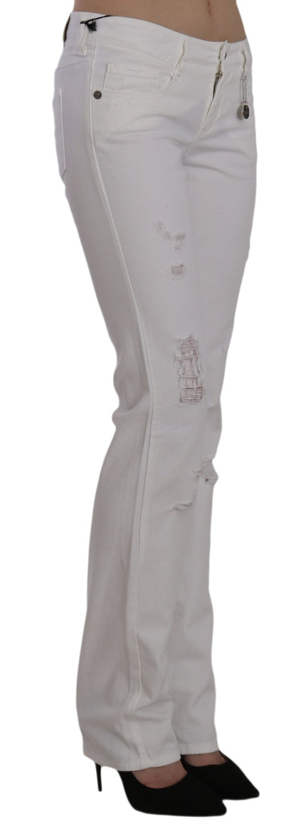 Costume National – Slim Fit Jeanshose aus weißer Baumwolle mit geradem Bein