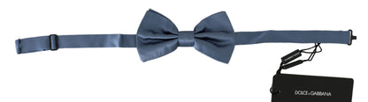 Dolce &amp; Gabbana – Blaue Papillon-Fliege aus 100 % Seide mit verstellbarem Hals