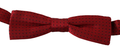 Dolce &amp; Gabbana – Rot gepunktete Papillon-Fliege aus Seide mit verstellbarem Hals