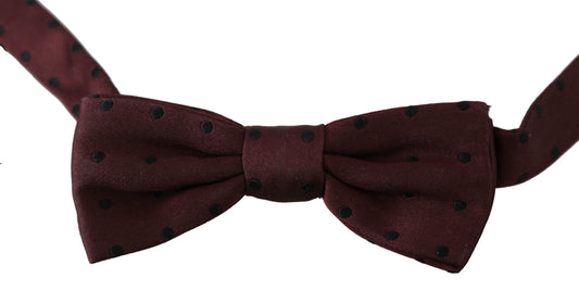Dolce & Gabbana – Violette, gepunktete Papillon-Fliege aus Seide mit verstellbarem Hals