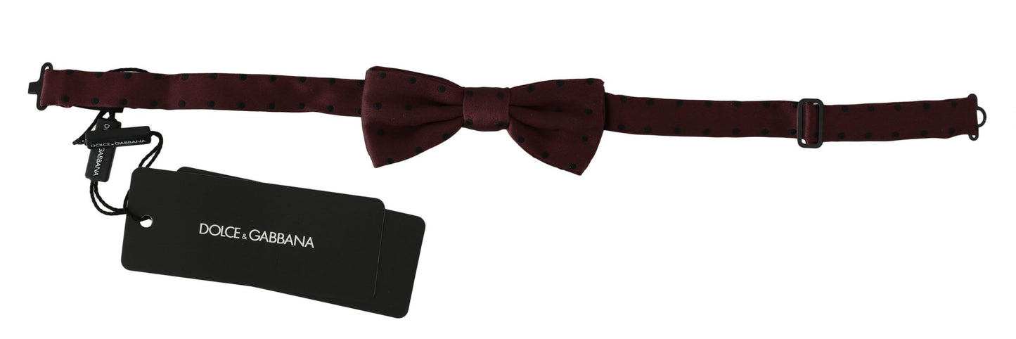 Dolce &amp; Gabbana – Violette, gepunktete Papillon-Fliege aus Seide mit verstellbarem Hals