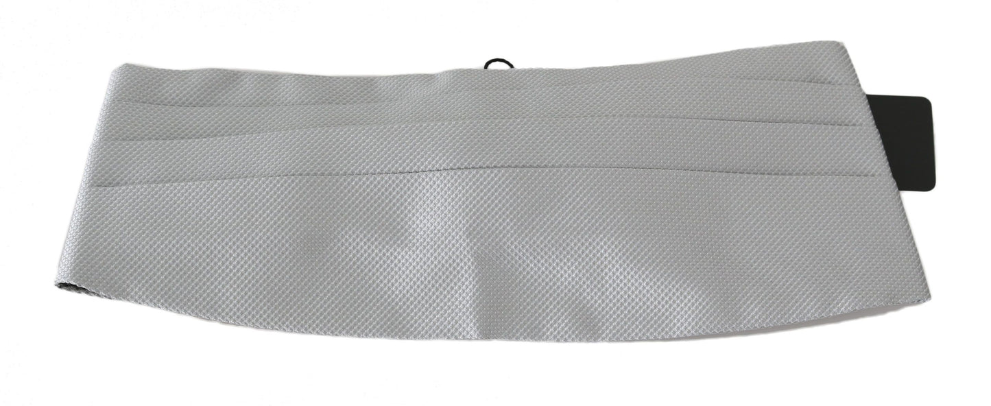 Dolce &amp; Gabbana Grauer Herren-Taillengürtel, 100 % Seide, Kummerbund