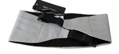 Dolce &amp; Gabbana Grauer Herren-Taillengürtel, 100 % Seide, Kummerbund