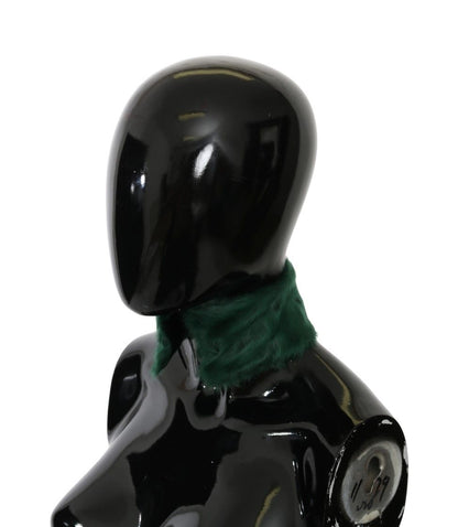 Dolce &amp; Gabbana – Grüner Wickelschal aus Lammfell mit Pelzkragen