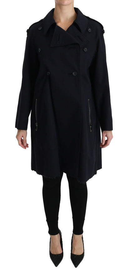 Dolce &amp; Gabbana Mantel Blaue Trenchcoatjacke aus Baumwolle für Damen