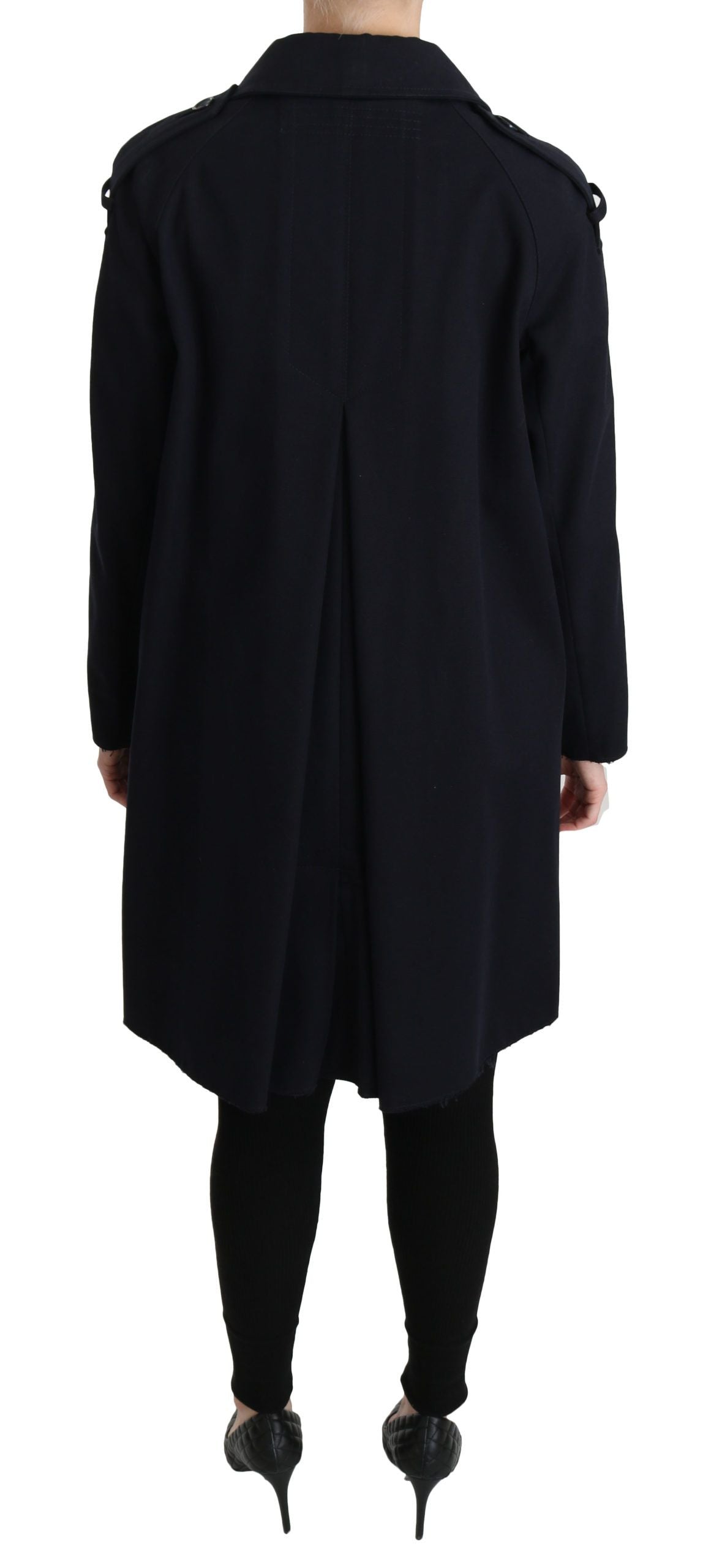 Dolce &amp; Gabbana Mantel Blaue Trenchcoatjacke aus Baumwolle für Damen