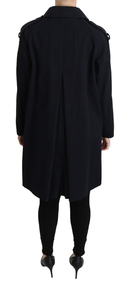 Dolce &amp; Gabbana Mantel Blaue Trenchcoatjacke aus Baumwolle für Damen