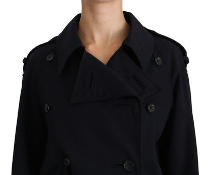 Dolce &amp; Gabbana Mantel Blaue Trenchcoatjacke aus Baumwolle für Damen