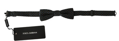 Dolce &amp; Gabbana Grau gemusterte Herrenkrawatte Papillon 100% Seide Fliege