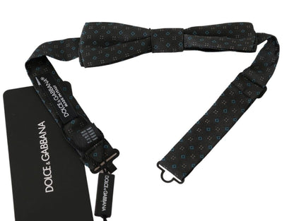 Dolce &amp; Gabbana Grau gemusterte Herrenkrawatte Papillon 100% Seide Fliege