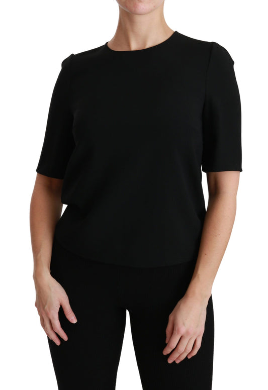 Dolce &amp; Gabbana Schwarze, kurzärmlige Freizeit-Stretchbluse