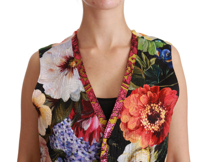 Dolce &amp; Gabbana Mehrfarbige Weste mit Blumenmuster, ärmellos