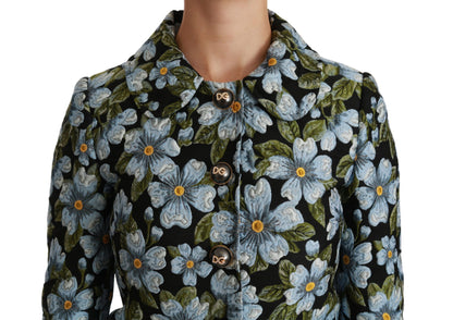 Dolce &amp; Gabbana Mehrfarbiger Blazermantel mit Blumenmuster, Polyesterjacke