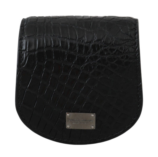 Dolce &amp; Gabbana – Kondometui-Tasche aus exotischer Haut in Schwarz