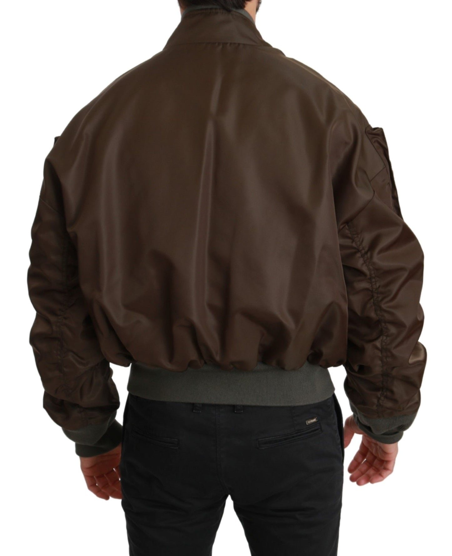 Dolce &amp; Gabbana – Braune Jacke mit Perlenkrone und Totenkopf-Logo