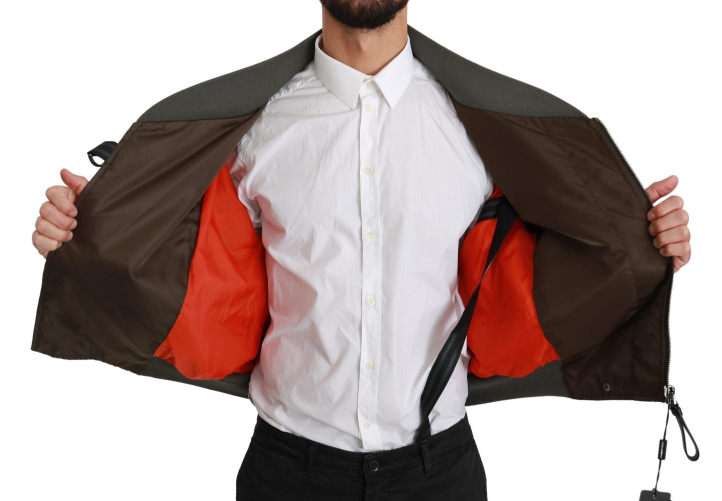 Dolce &amp; Gabbana – Braune Jacke mit Perlenkrone und Totenkopf-Logo