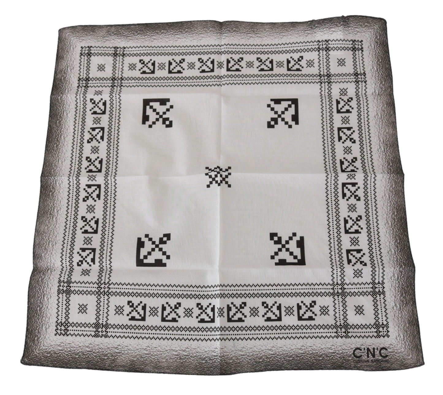 Costume National – Weißer bedruckter Bandana-Baumwollschal