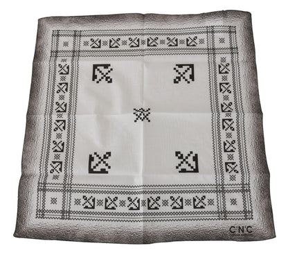 Costume National – Weißer bedruckter Bandana-Baumwollschal