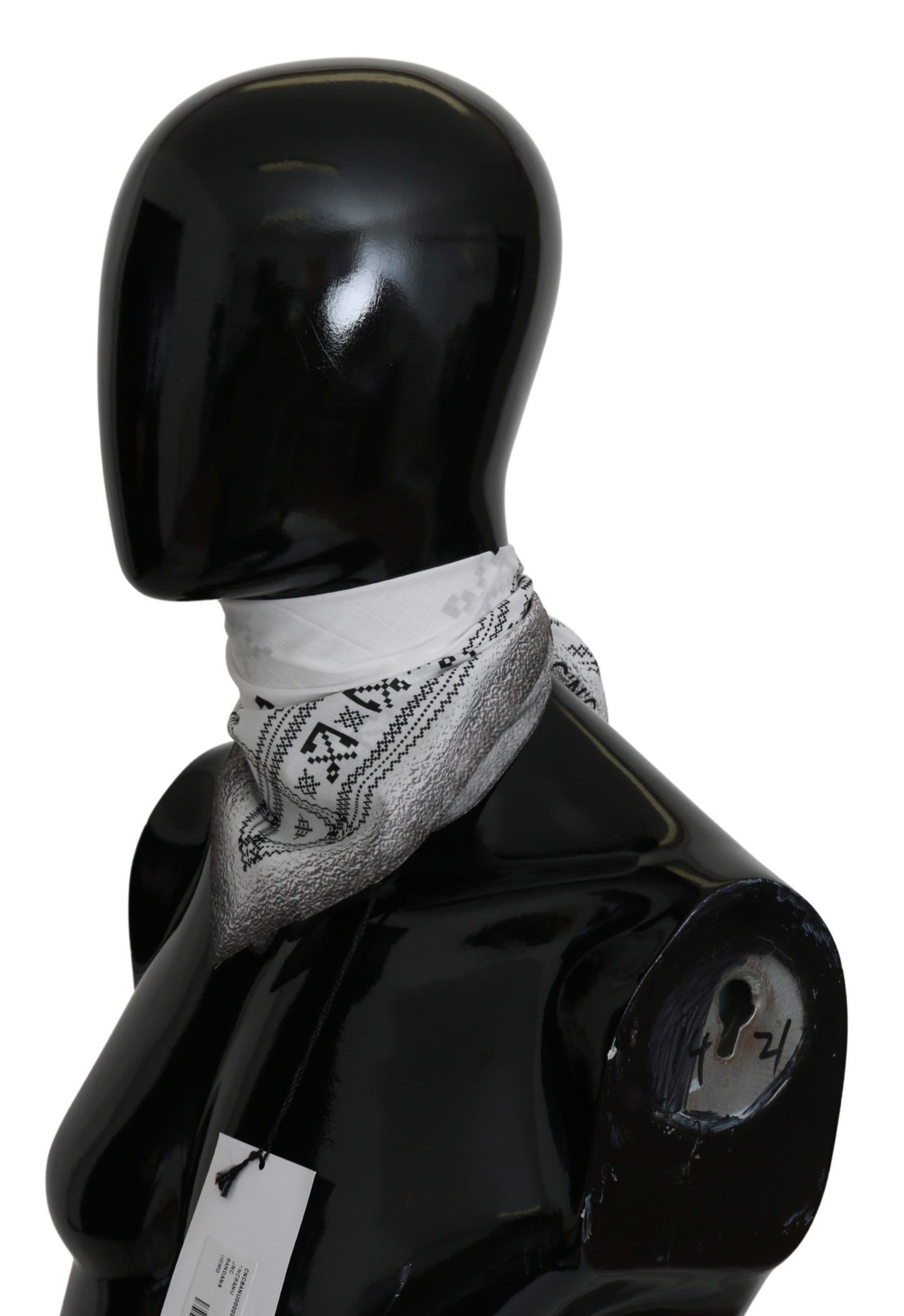 Costume National – Weißer bedruckter Bandana-Baumwollschal